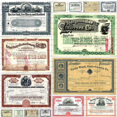 Different stock certificates