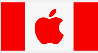Canadian flag with Apple logo