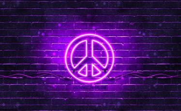 glowing purple peace sign